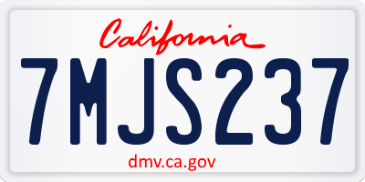 CA license plate 7MJS237