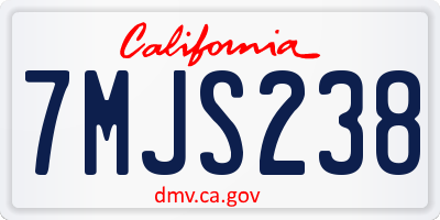 CA license plate 7MJS238