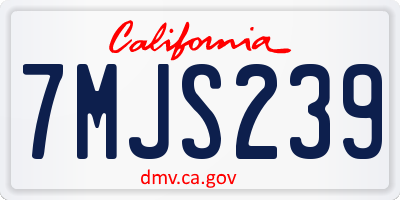 CA license plate 7MJS239