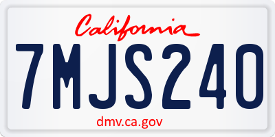 CA license plate 7MJS240