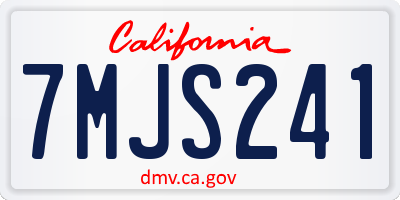CA license plate 7MJS241