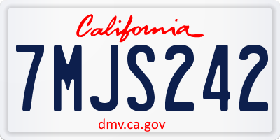 CA license plate 7MJS242