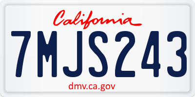 CA license plate 7MJS243