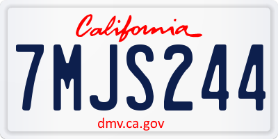 CA license plate 7MJS244