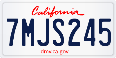 CA license plate 7MJS245