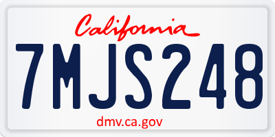 CA license plate 7MJS248