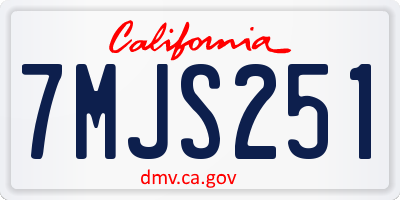CA license plate 7MJS251