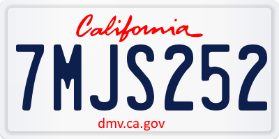 CA license plate 7MJS252