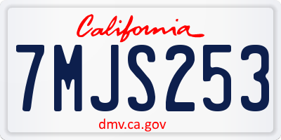 CA license plate 7MJS253