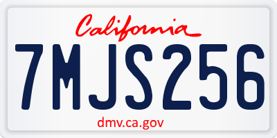 CA license plate 7MJS256