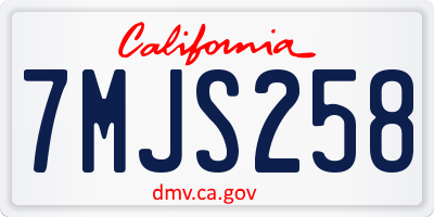 CA license plate 7MJS258