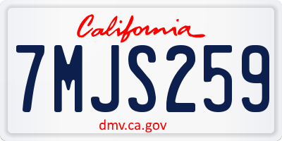 CA license plate 7MJS259
