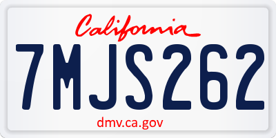 CA license plate 7MJS262