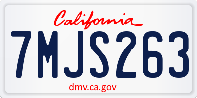 CA license plate 7MJS263
