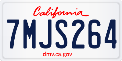 CA license plate 7MJS264