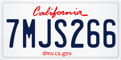 CA license plate 7MJS266
