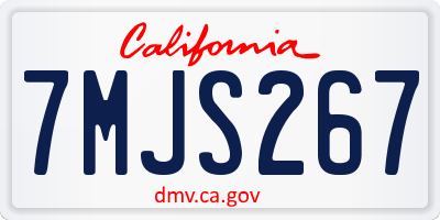 CA license plate 7MJS267