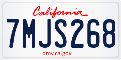 CA license plate 7MJS268