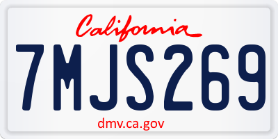 CA license plate 7MJS269