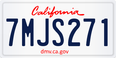 CA license plate 7MJS271