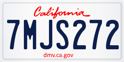 CA license plate 7MJS272