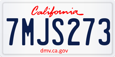 CA license plate 7MJS273