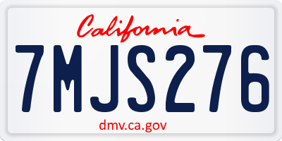 CA license plate 7MJS276