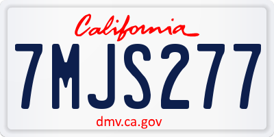 CA license plate 7MJS277