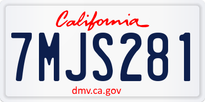 CA license plate 7MJS281