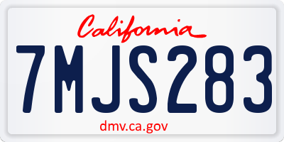 CA license plate 7MJS283