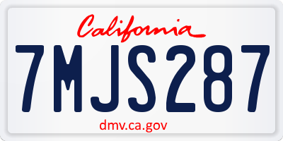 CA license plate 7MJS287