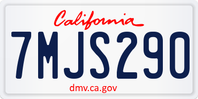 CA license plate 7MJS290