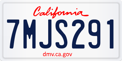 CA license plate 7MJS291
