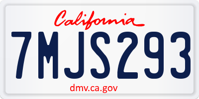 CA license plate 7MJS293