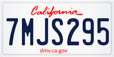 CA license plate 7MJS295
