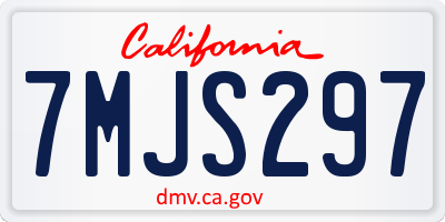 CA license plate 7MJS297