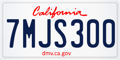 CA license plate 7MJS300