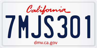 CA license plate 7MJS301