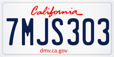 CA license plate 7MJS303