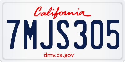 CA license plate 7MJS305