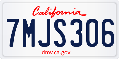 CA license plate 7MJS306