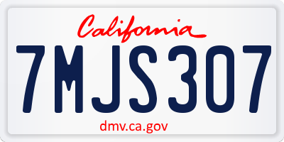 CA license plate 7MJS307