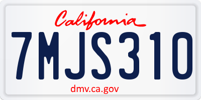 CA license plate 7MJS310