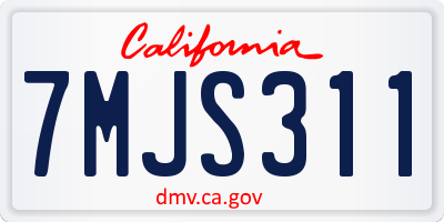 CA license plate 7MJS311