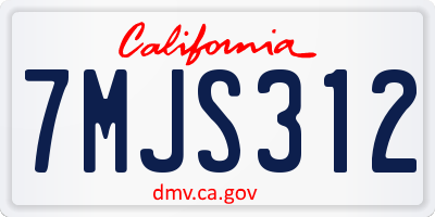 CA license plate 7MJS312