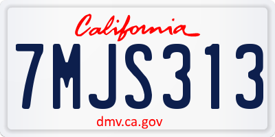 CA license plate 7MJS313
