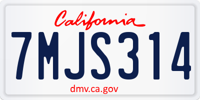 CA license plate 7MJS314