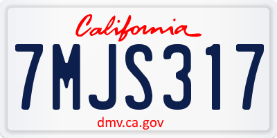 CA license plate 7MJS317