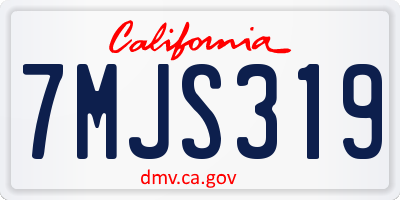 CA license plate 7MJS319