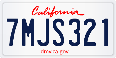 CA license plate 7MJS321